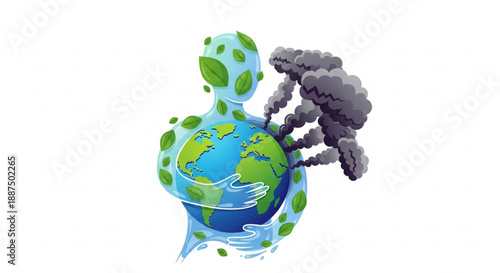 Nature Spirit Protecting Earth from Pollution