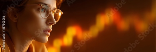 Business person analyzing computer charts with financial graphs, businesswoman evaluating growth concepts, technology investment, banking datum, economy exchange, digital stocks, virtual money,