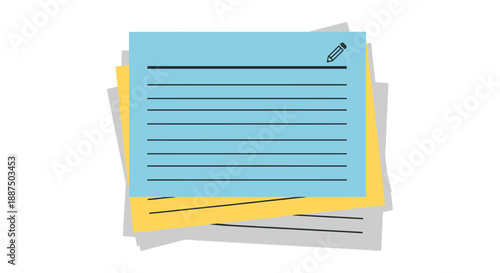 Stack of colorful sticky notes with lines and a small pencil icon representing reminders