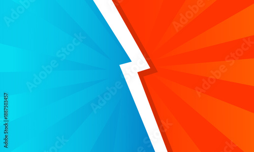 Versus screen with blue and red sides and lightning bolt.