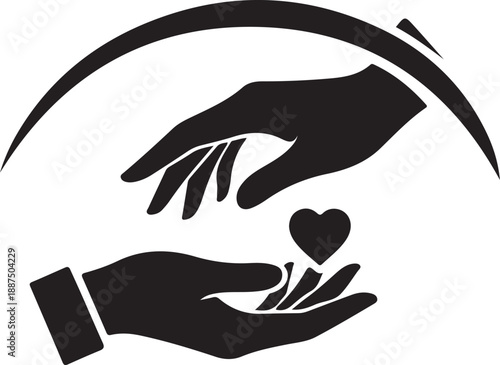 Giving heart with love and care