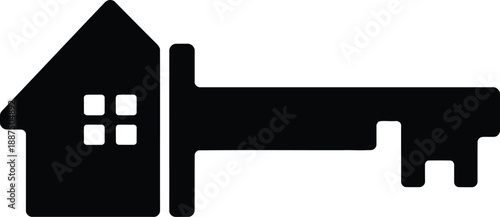 House Key Silhouette Home Ownership Concept Black White
