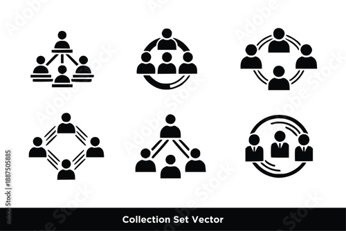 Business Organization and Team Hierarchy Network Icon Set