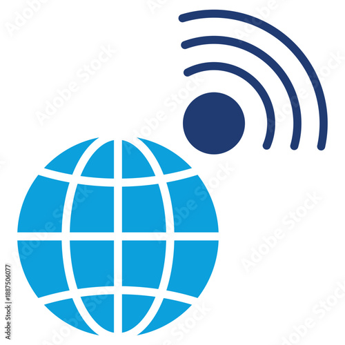 wifi flat blue icon
