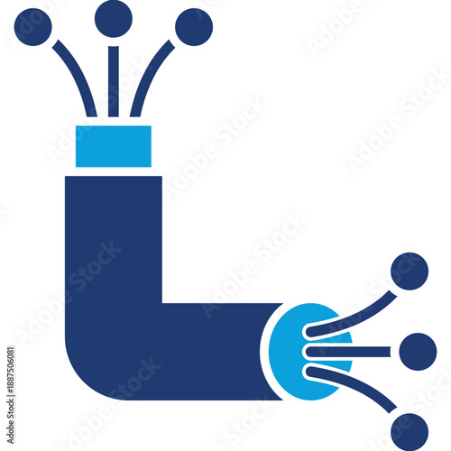 fiber flat blue icon