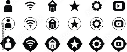 Web icon collection. Basic icons. Icon set. Vector
Business card icon set, contact information icon,
