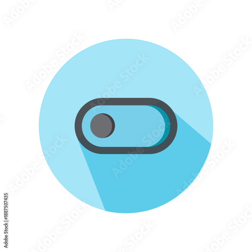 Vector Of Toggle Off switch icon For UI Web_Circle Flat Icon