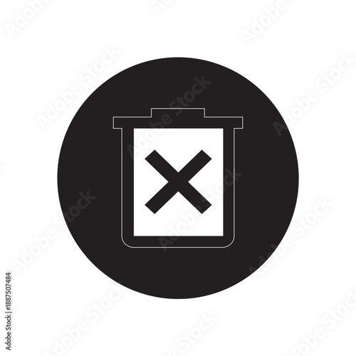Vector Of Delete Forever Icon For UI Web_Circle Glyph Icon