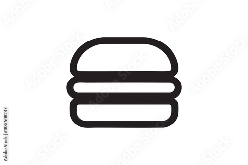 Vector Hamburger line and solid icon outline different style. Symbol, logo