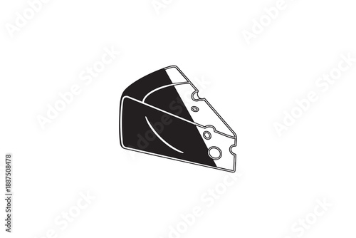 Vector Cheese wedge line and solid icon outline different style. Symbol, logo