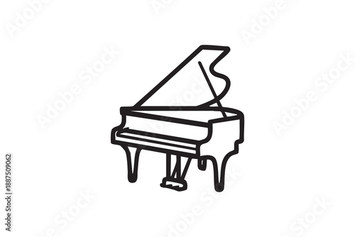 Vector Piano icon in line and solid style. Symbol, logo