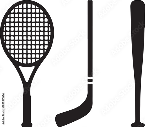 A set of vector sports equipment