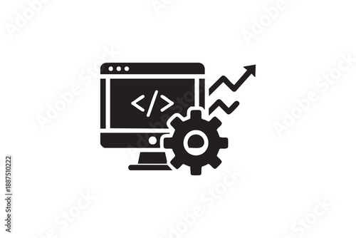Software development vector icon. Editable line icon.