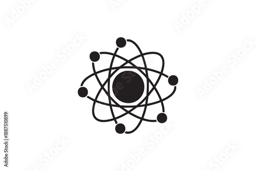 atom line and solid icon pack outline different style. Symbol, logo