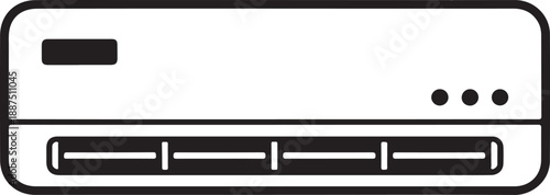 Air conditioner icon, black isolated on white background, vector illustration.