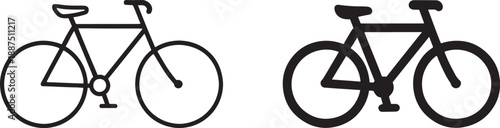 Bold and outline bike icon vector. Clean bicycle symbol for apps, websites, UI, print use.