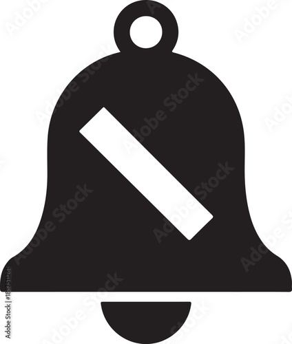 Notifications disabled bell silhouette icon for quiet mode and do not disturb