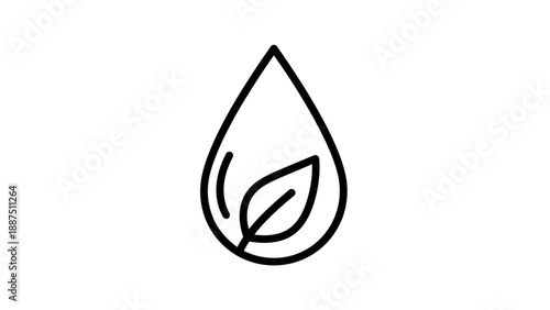Eco friendly leaf water drop icon.