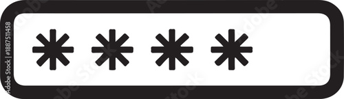 Password input field silhouette icon for secure login and authentication