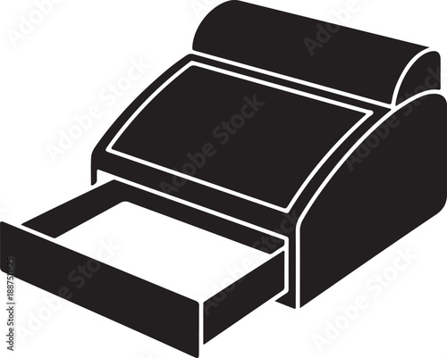 POS receipt printer silhouette icon for billing and ticket printing