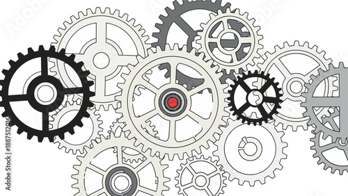 Mechanical Gears and Cogs Composition Concept