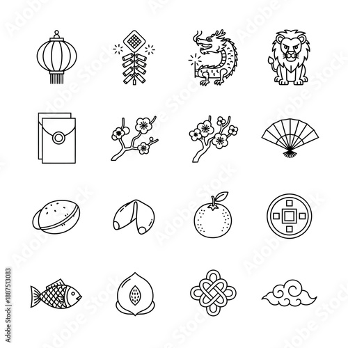 Collection of various food and object icons.