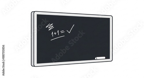 Blackboard with mathematical equation and white chalk on clean background for education concept