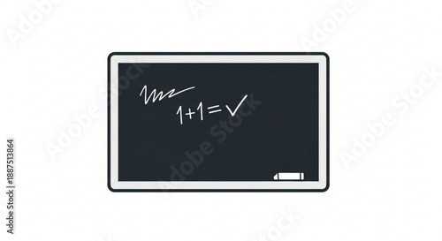 Blackboard with mathematical equation and white chalk on clean background education concept