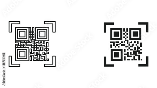 Qr code illustration set on white background