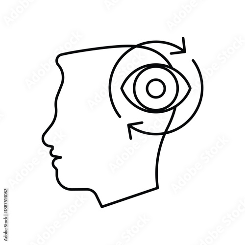 Mindset  icon with white background vector stock illustration