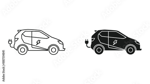 Electric car charging illustration