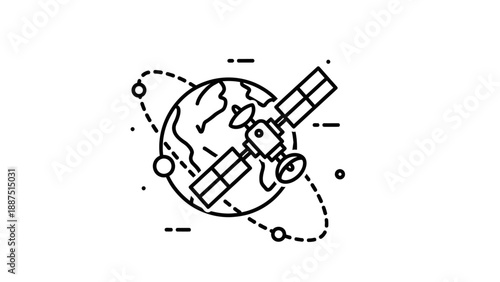 Satellite Orbiting Around the Earth.
