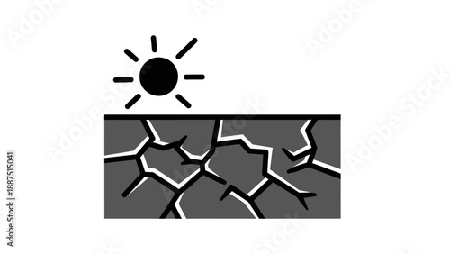 Cracked dry earth under sun.