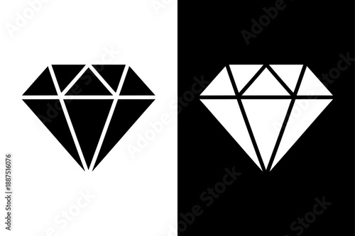 Big Diamond Icon Collection. Premium Quality Diamond Silhouette Vectors for Luxury Branding Design