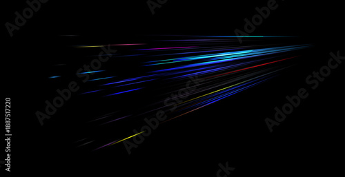 Abstract High-Speed Motion and Movement Background Banner Dynamic Light Trails with Motion Blur for Futuristic Technology Banner and Poster Design.