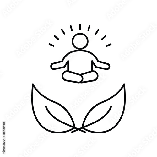 Inner Peace icon with white background vector stock illustration