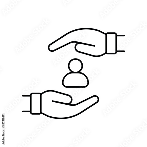 Empowerment  icon with white background vector stock illustration