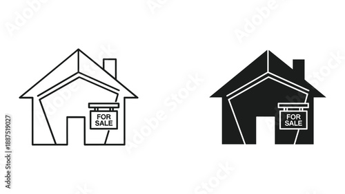 House for sale sign illustration