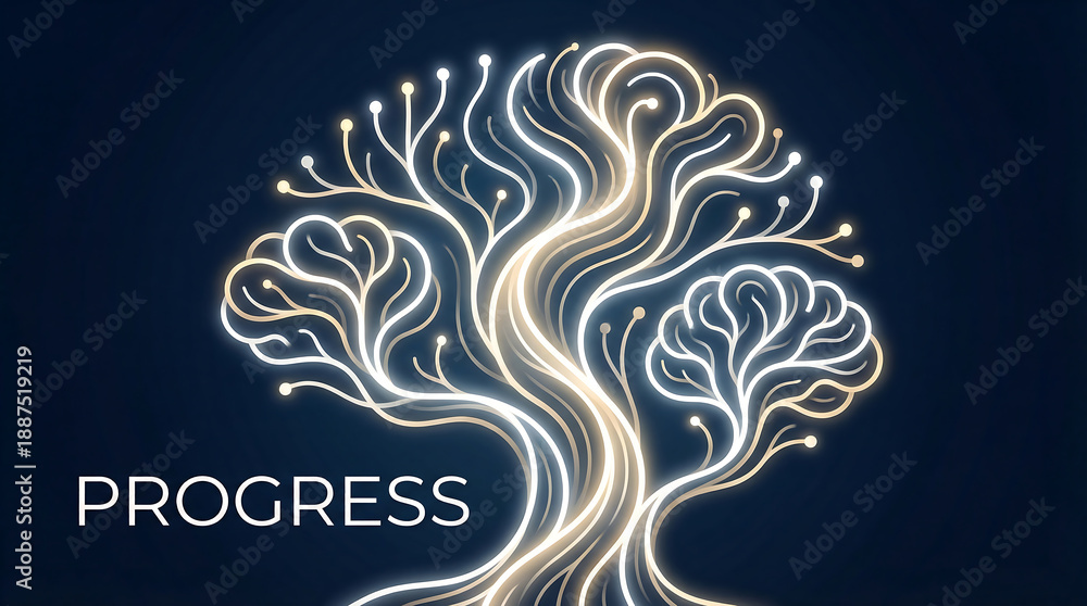 Fototapeta premium 3D human brain glowing neural network progress concept for brain injury awareness month dark background
