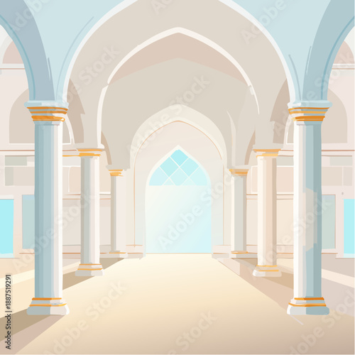 Islamic Architecture with Arches and Columns.