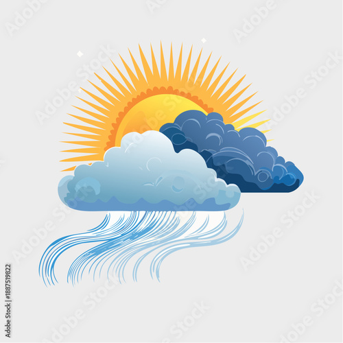 Clouds Sun Weather Illustration Design.