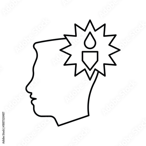 Enlightenment  icon with white background vector stock illustration