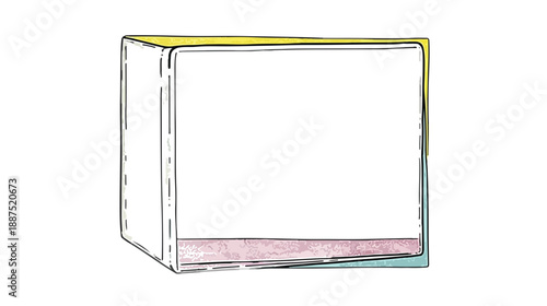 Ilustração de caixa retangular com fundo transparente, ideal para design gráfico e apresentações.