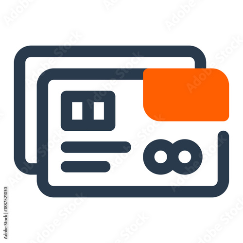 Debit card cashless payment banking icon