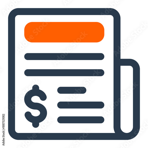Receipt payment proof expense record icon