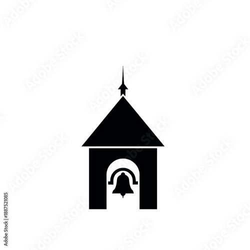 Bell Tower Icon Silhouette.