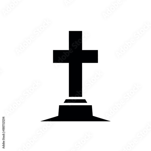 Christian Cross Gravestone Monument Symbol.