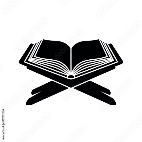 Islamic Holy Book Quran Open on a Stand.