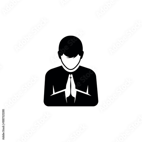 Man Praying Icon.