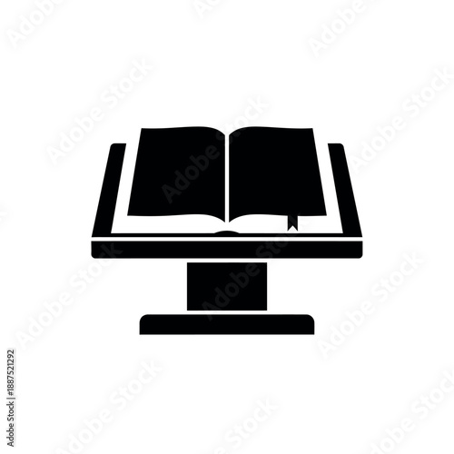Open Book On A Lectern Icon.
